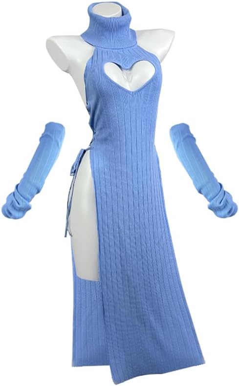KORURACLUB Sexy Dress Cheongsam Halloween Costume premium sweater cosplay lingerie High Slit Long Dress