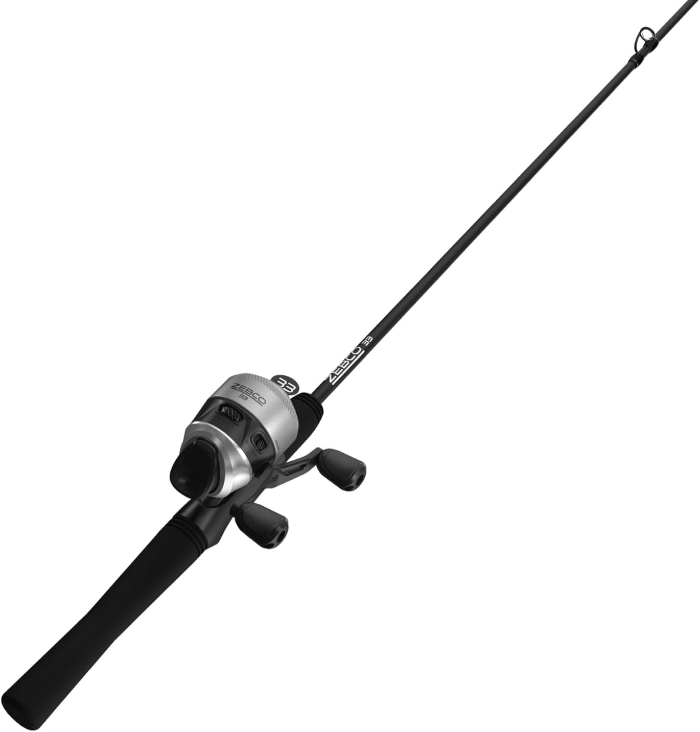 Zebco 33 Spincast Reel and Fishing Rod Combo, 6-Foot 2-Piece Fiberglass Rod with EVA Handle, Quickset Anti-Reverse Fishing Reel with Bite Alert
