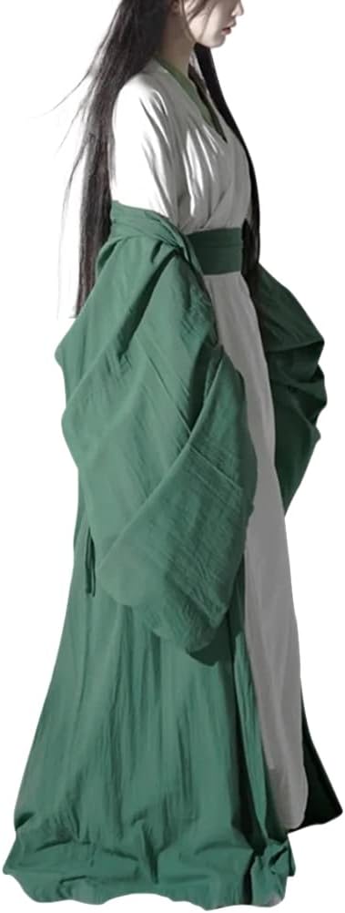 Deluxe Women's Hanfu Dress Traditional Chinese Ancient Costume Han Dynasty Wide Sleeve Long Robe Cross Collar Clothing Outfit