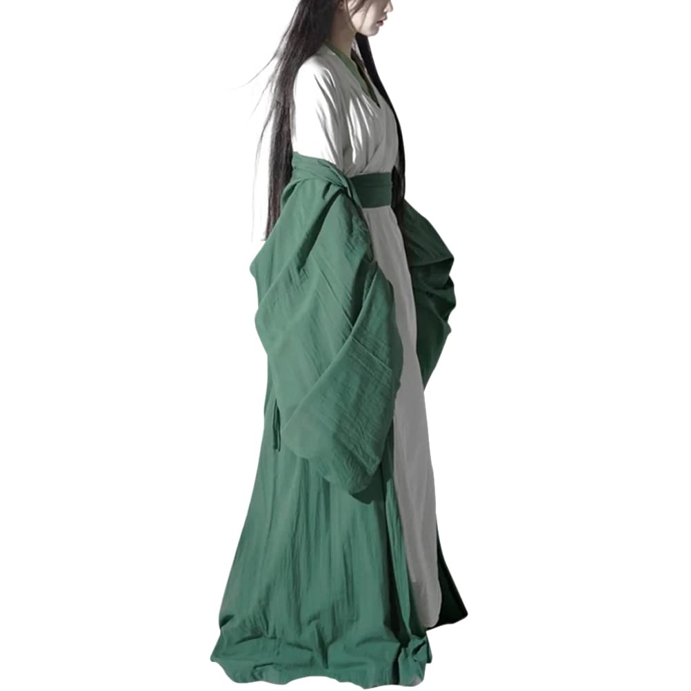 Deluxe Women's Hanfu Dress Traditional Chinese Ancient Costume Han Dynasty Wide Sleeve Long Robe Cross Collar Clothing Outfit