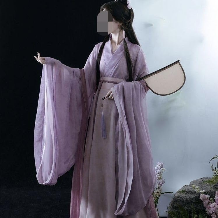 Chinese Hanfu Dress Women Female Halloween Carnival Cosplay Costume Purple Tang Suits Hanfu Dress