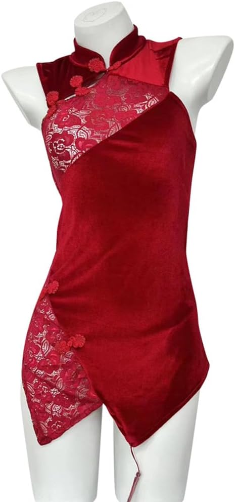 Chinese cheongsam underwear cosplay maid kawaii women's mini cheongsam pajamas