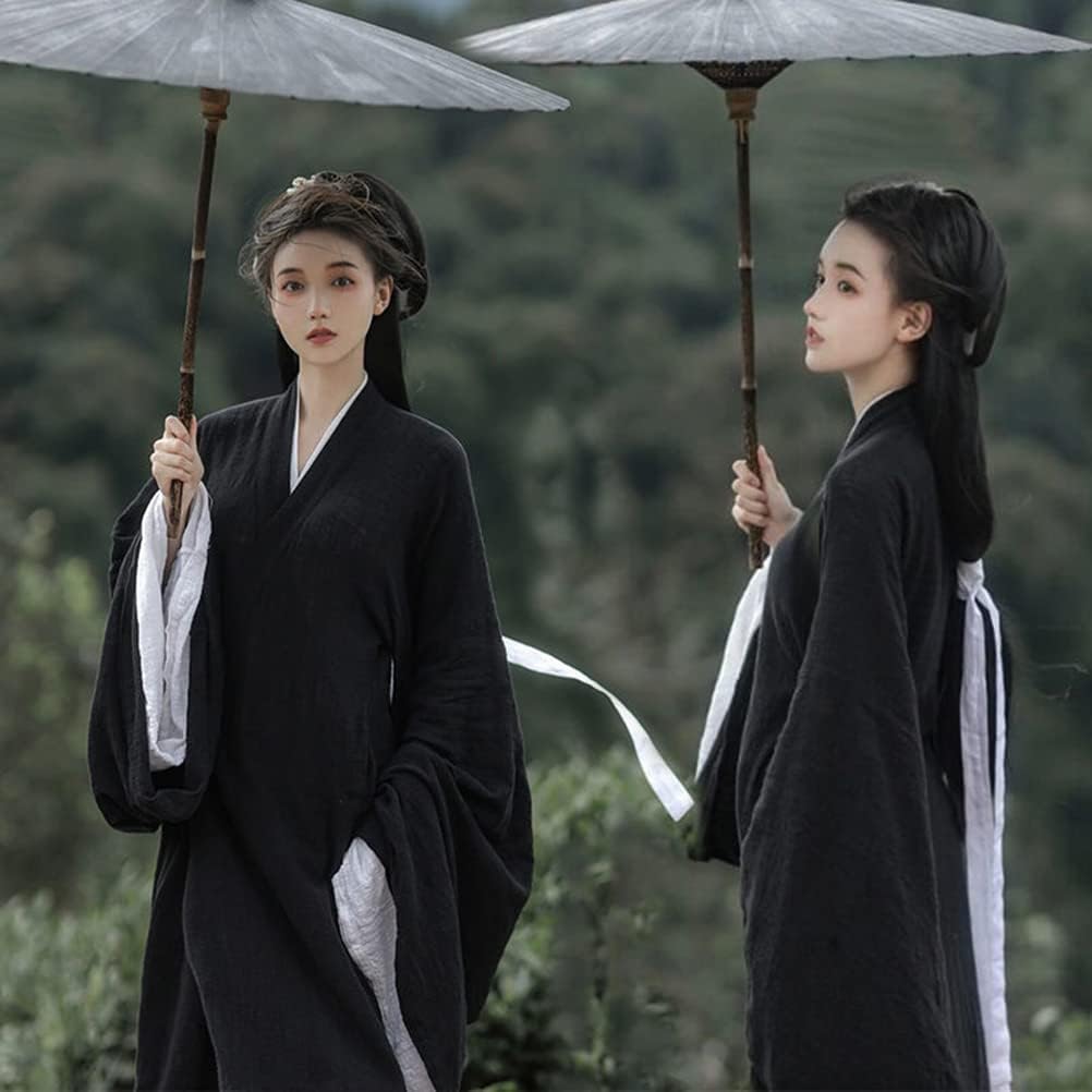 Deluxe Women's Hanfu Dress Traditional Chinese Ancient Costume Han Dynasty Wide Sleeve Long Robe Cross Collar Clothing Outfit