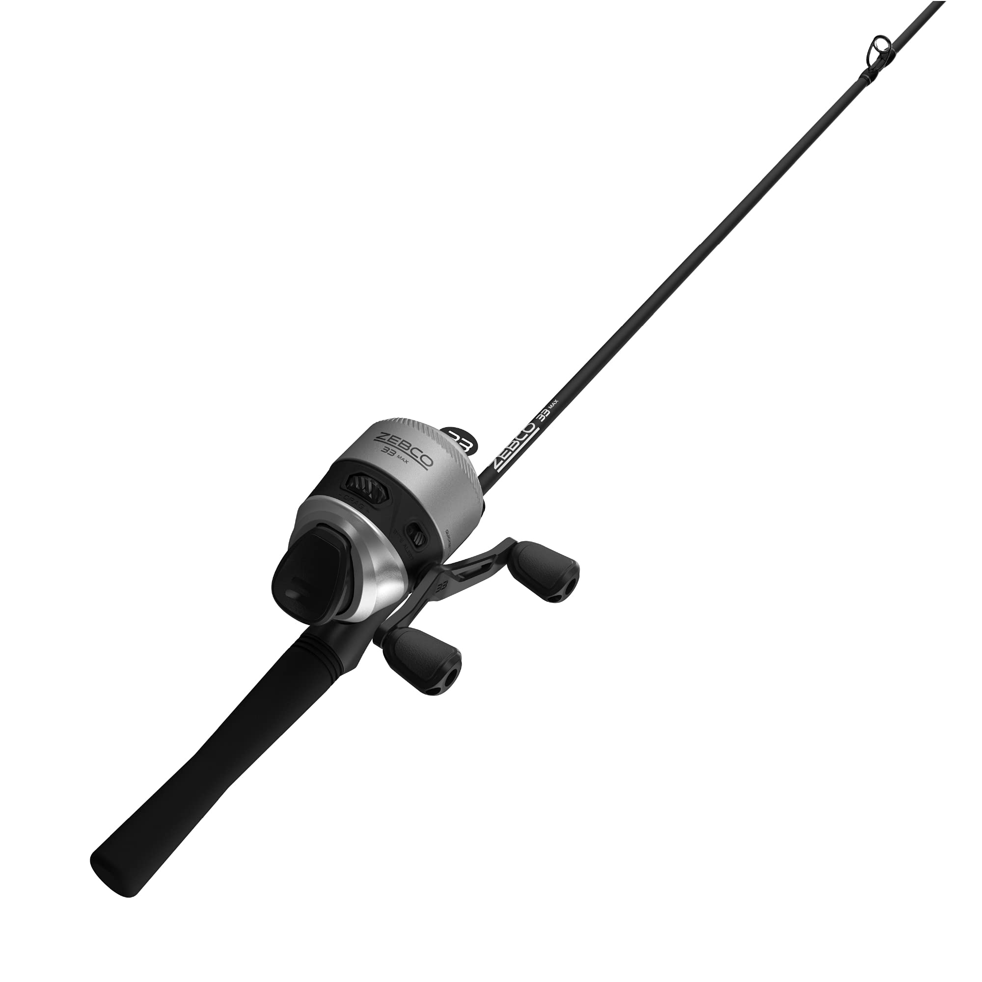 Zebco 33 Spincast Reel and Fishing Rod Combo, 6-Foot 2-Piece Fiberglass Rod with EVA Handle, Quickset Anti-Reverse Fishing Reel with Bite Alert