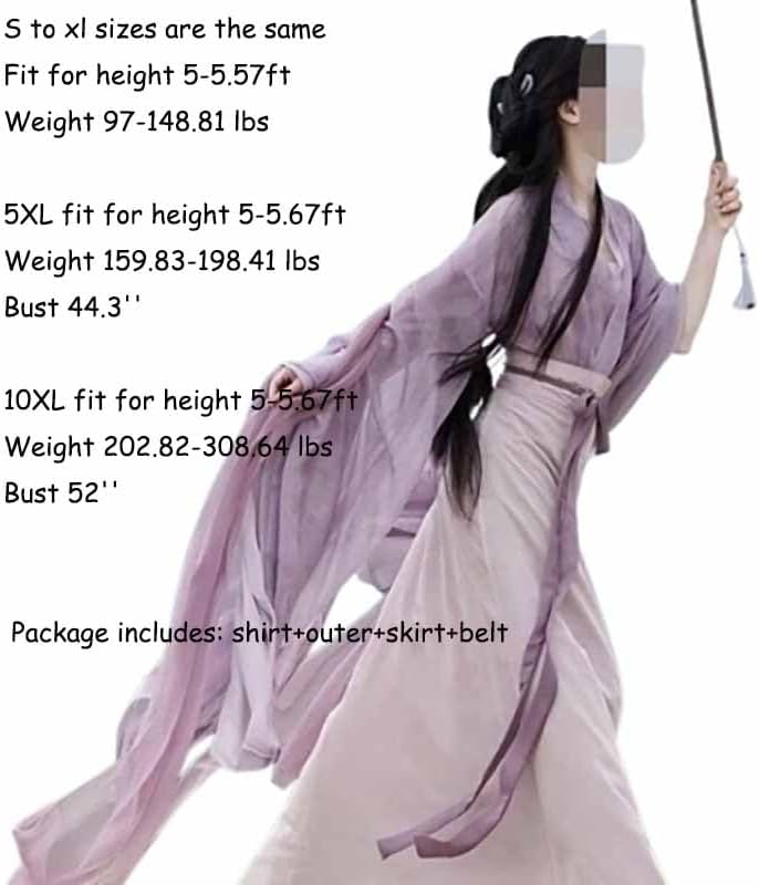 Chinese Hanfu Dress Women Female Halloween Carnival Cosplay Costume Purple Tang Suits Hanfu Dress