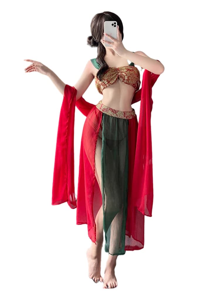 SINROYEE Women's Sexy Asian RolePlay Suit Cosplay Hanfu Cheongsam Dress Anime Lingerie Costumes