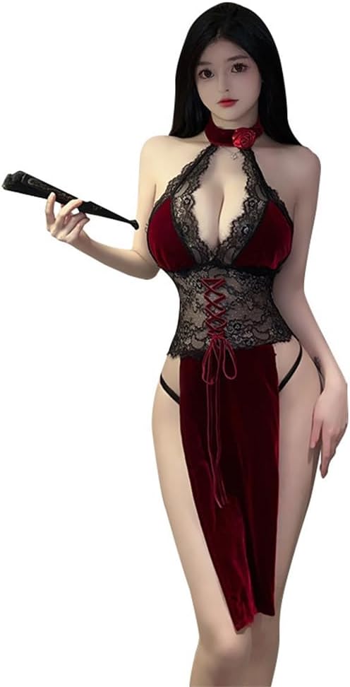 Chinese cheongsam underwear cosplay maid kawaii women's mini cheongsam pajamas