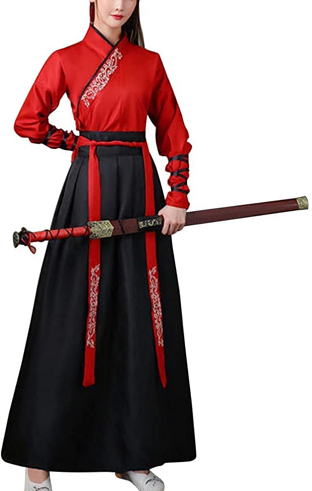 Lazutom Women's Chinese Hanfu Dress Ancient Tang Dynasty Cosplay Women Martial Arts Fancy Dress