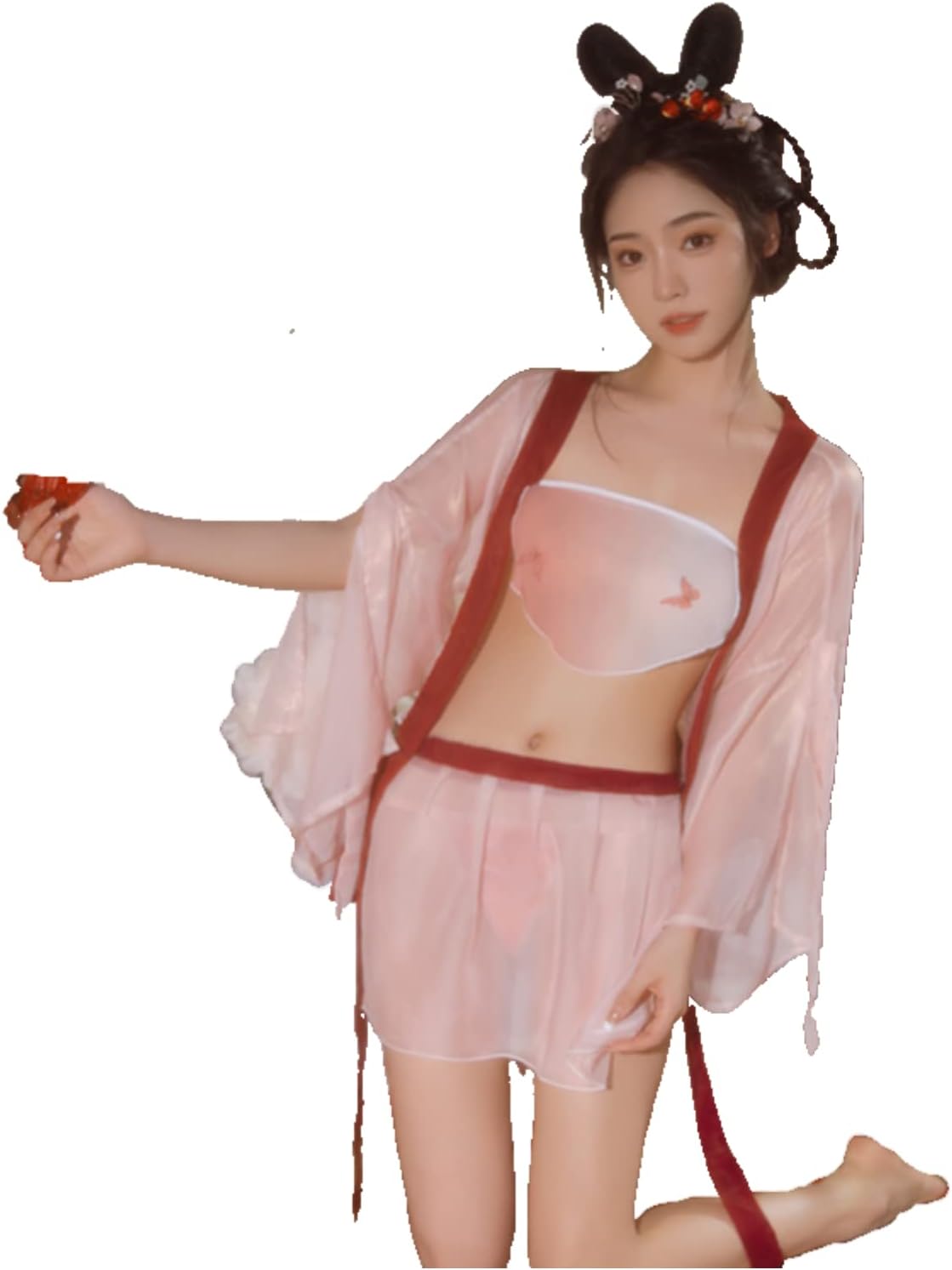 AGJGFM Women's Sexy Chinese cheongsam Oriental costume traditional elegant costume Tang Dynasty Hanfu