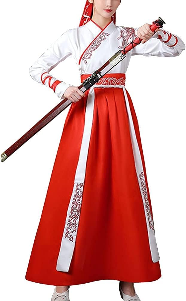 Lazutom Women's Chinese Hanfu Dress Ancient Tang Dynasty Cosplay Women Martial Arts Fancy Dress