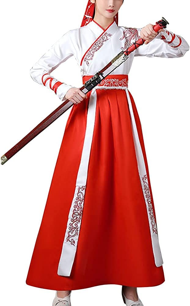 Lazutom Women's Chinese Hanfu Dress Ancient Tang Dynasty Cosplay Women Martial Arts Fancy Dress