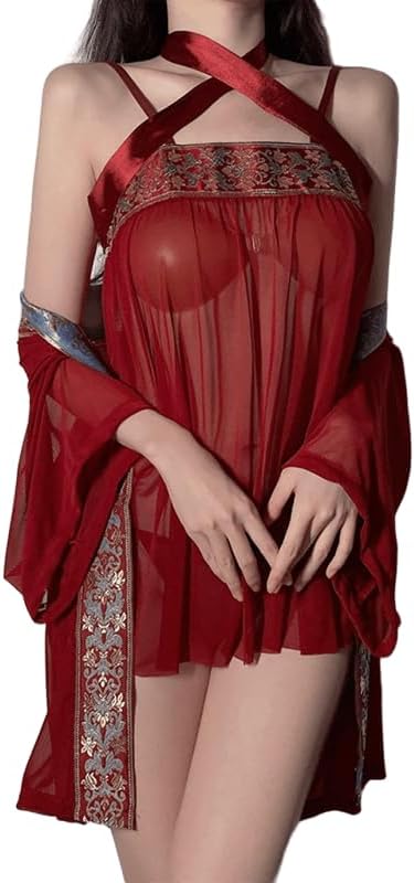 Plus Size Lingerie Kimono Costume Japanese Satin Bathrobe Sleepwear Retro Hanfu Cheongsam Dress Cosplay Costumes