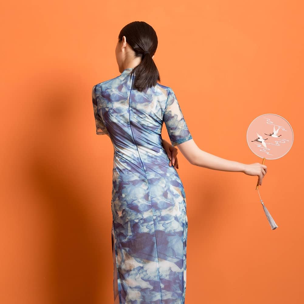 ROYAL SMEELA Qipao Dress for Women - Cheongsam Dress With Mandarin Collar and Slit - Chinese Traditional Clothes