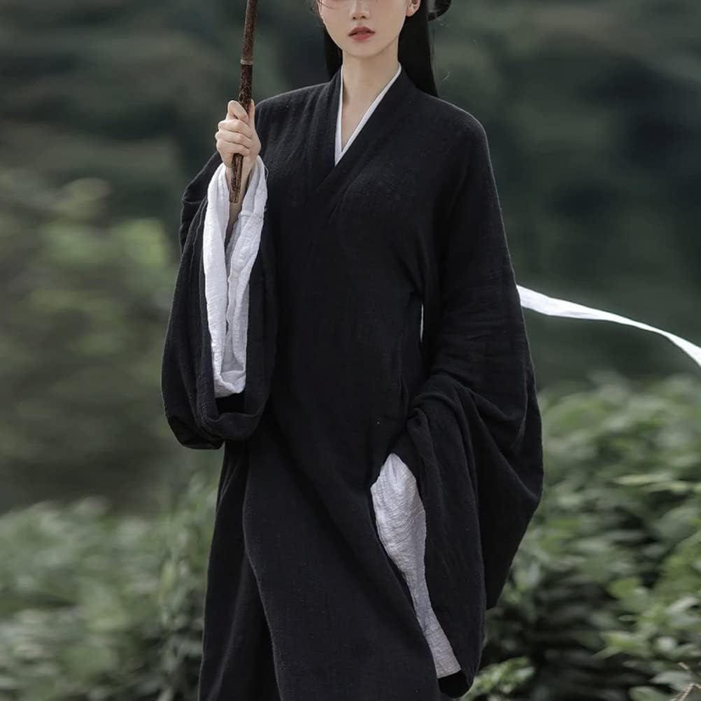 Deluxe Women's Hanfu Dress Traditional Chinese Ancient Costume Han Dynasty Wide Sleeve Long Robe Cross Collar Clothing Outfit