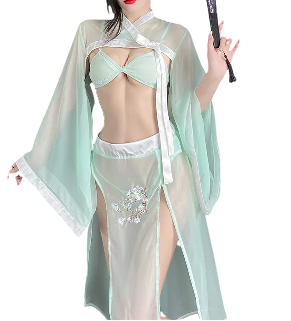 SINROYEE Women's Sexy Asian RolePlay Suit Cosplay Hanfu Cheongsam Dress Anime Lingerie Costumes