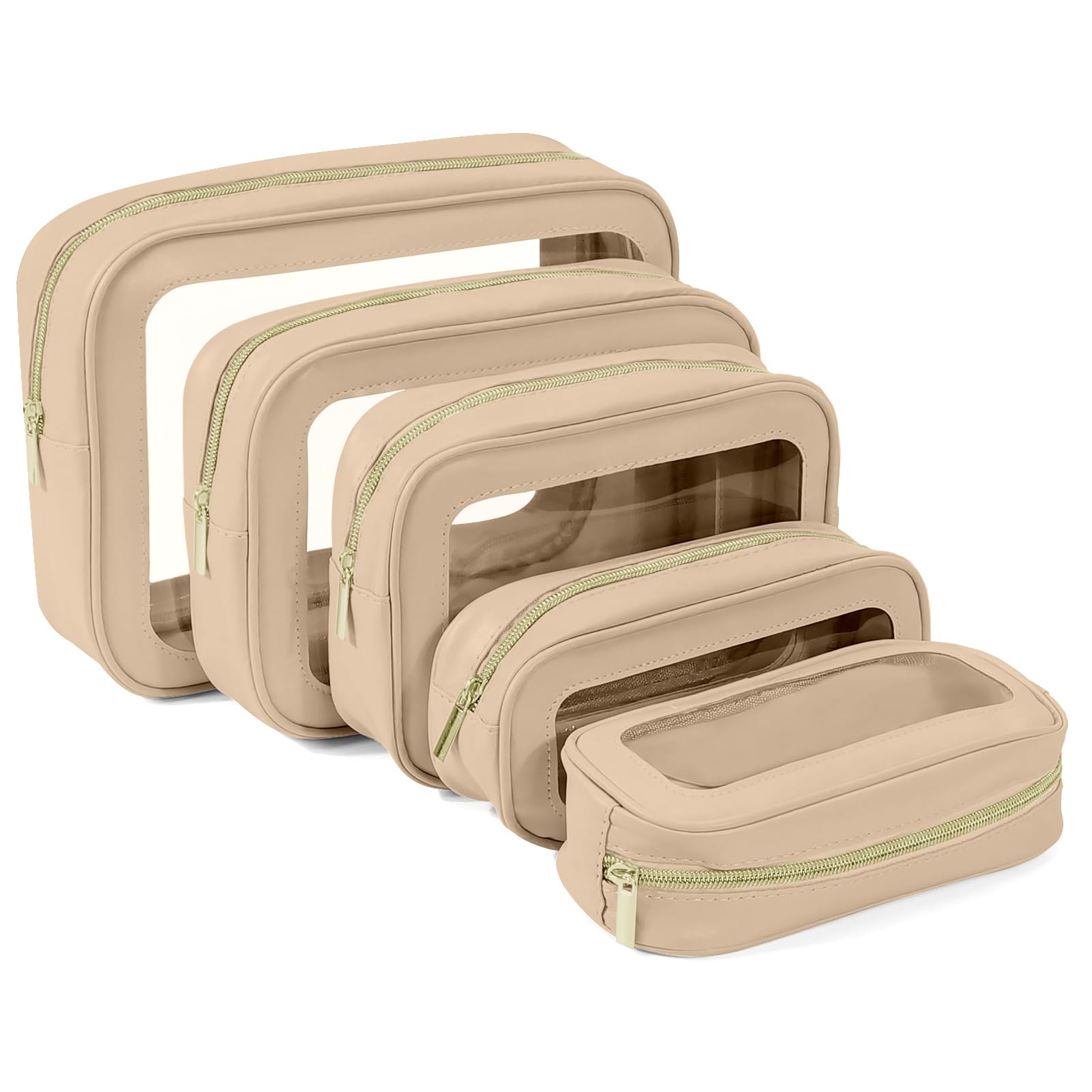 3PCS Clear Toiletry Bag,TSA Approved Travel Makeup Pouch with Zipper for Cosmetics and Toiletries，Diaper Bag Organizer Pouch Set,Women's Purse Organizer and Clear Car Bag