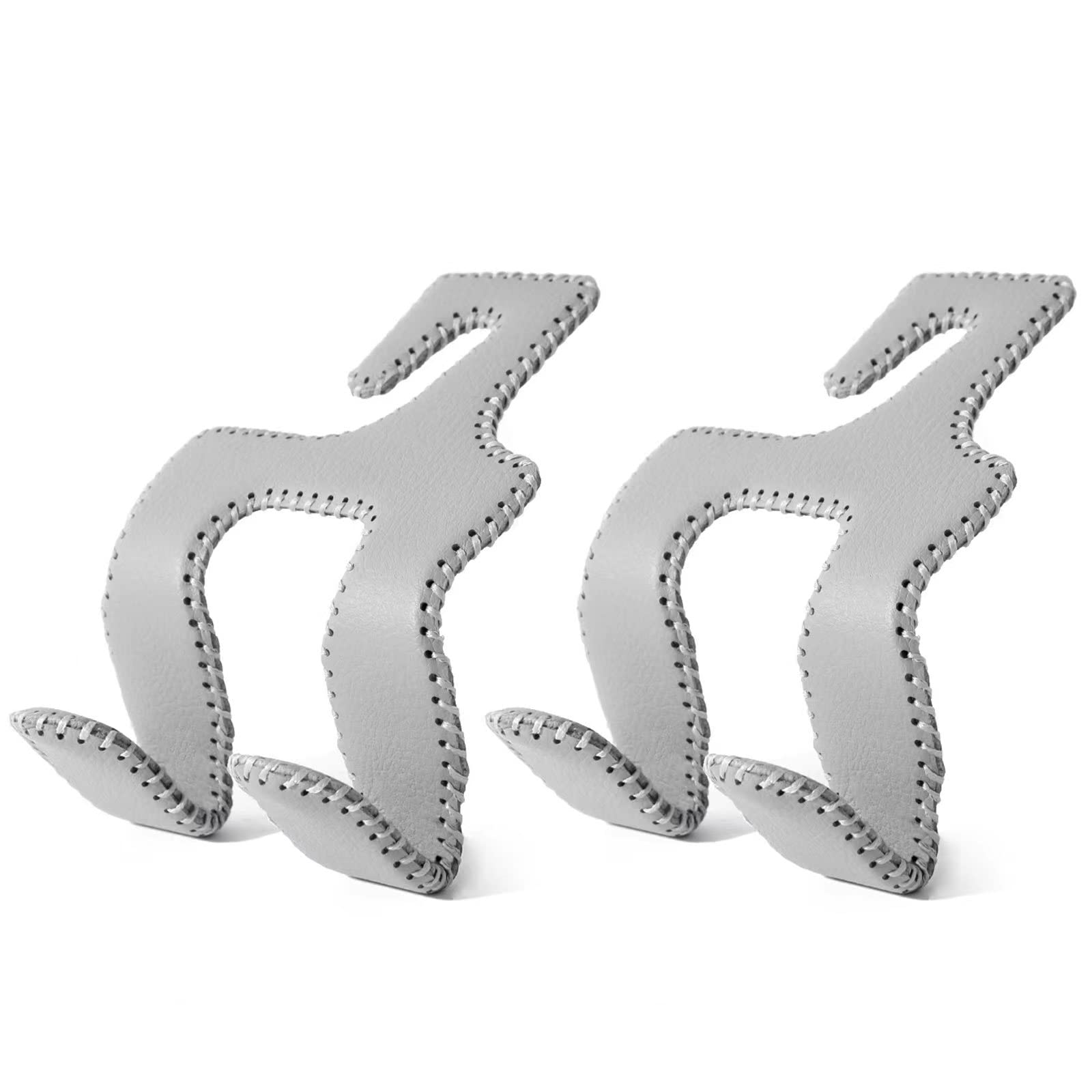 【2021 Upgraded】 Car Purse Hook, 2 in 1 Car Seat Headrest Hooks Durable Hanger Storage Holder Leather Organizer for Hanging Grocery Bags, 1 Pack, Black