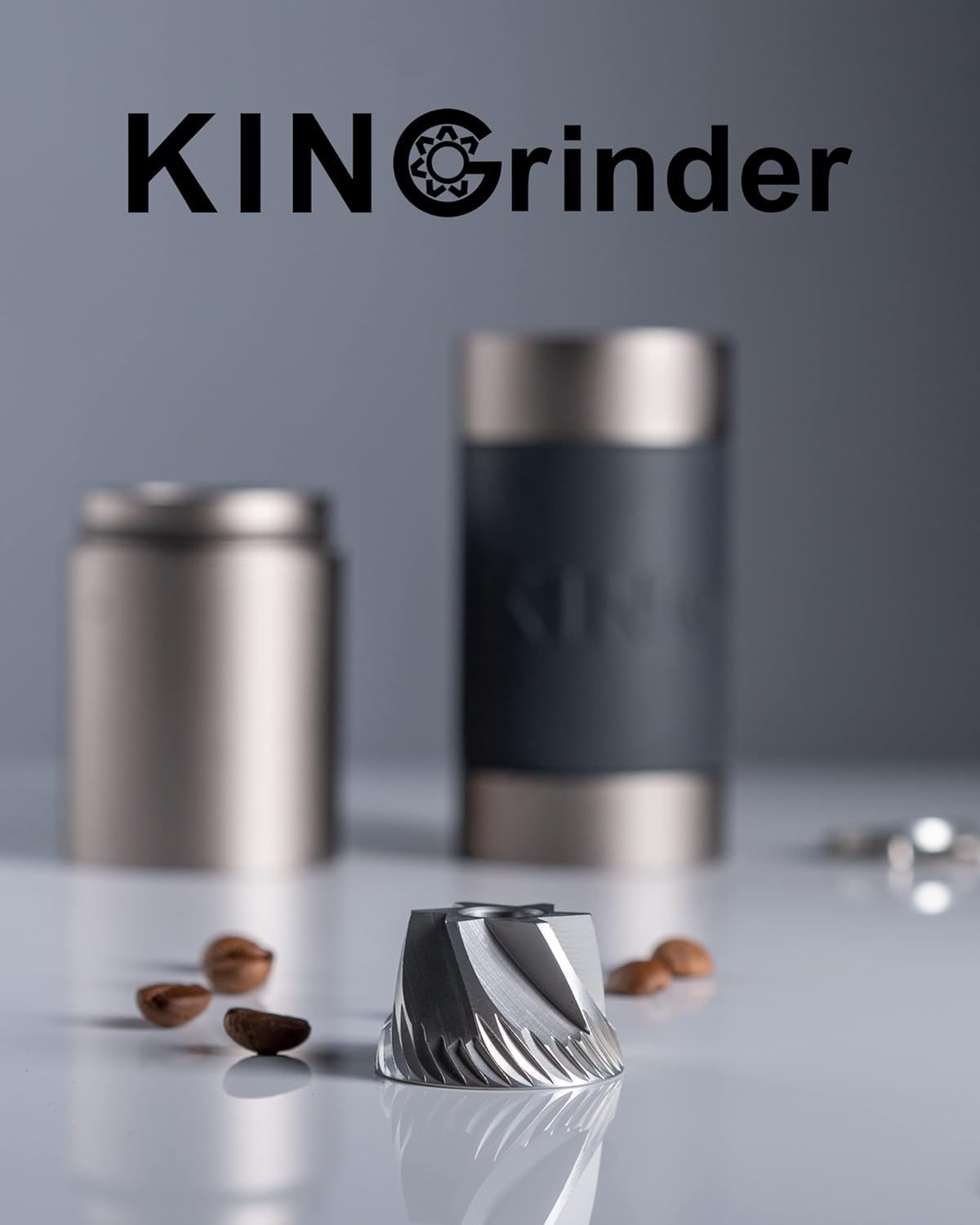 【Iron Gray】KINGrinder K2 Manual Hand Coffee Grinder with Straight Handle for French Press, Drip, Espresso with Assembly Consistency Stainless Steel Conical Burr Mill, 20-25g Capacity