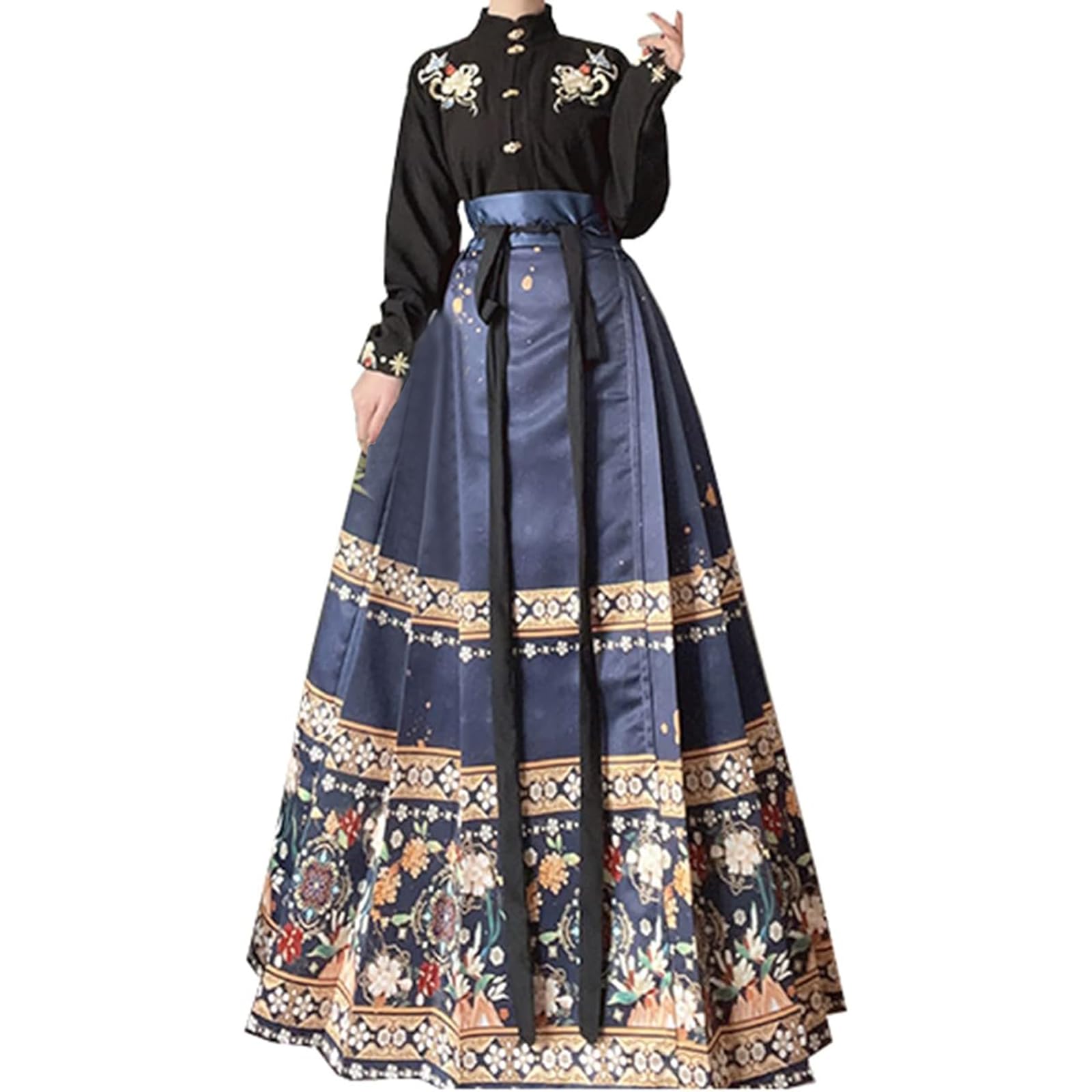 Women's Ancient Chinese Hanfu Dress Stand-up Collar Traditional Cosplay Outfit