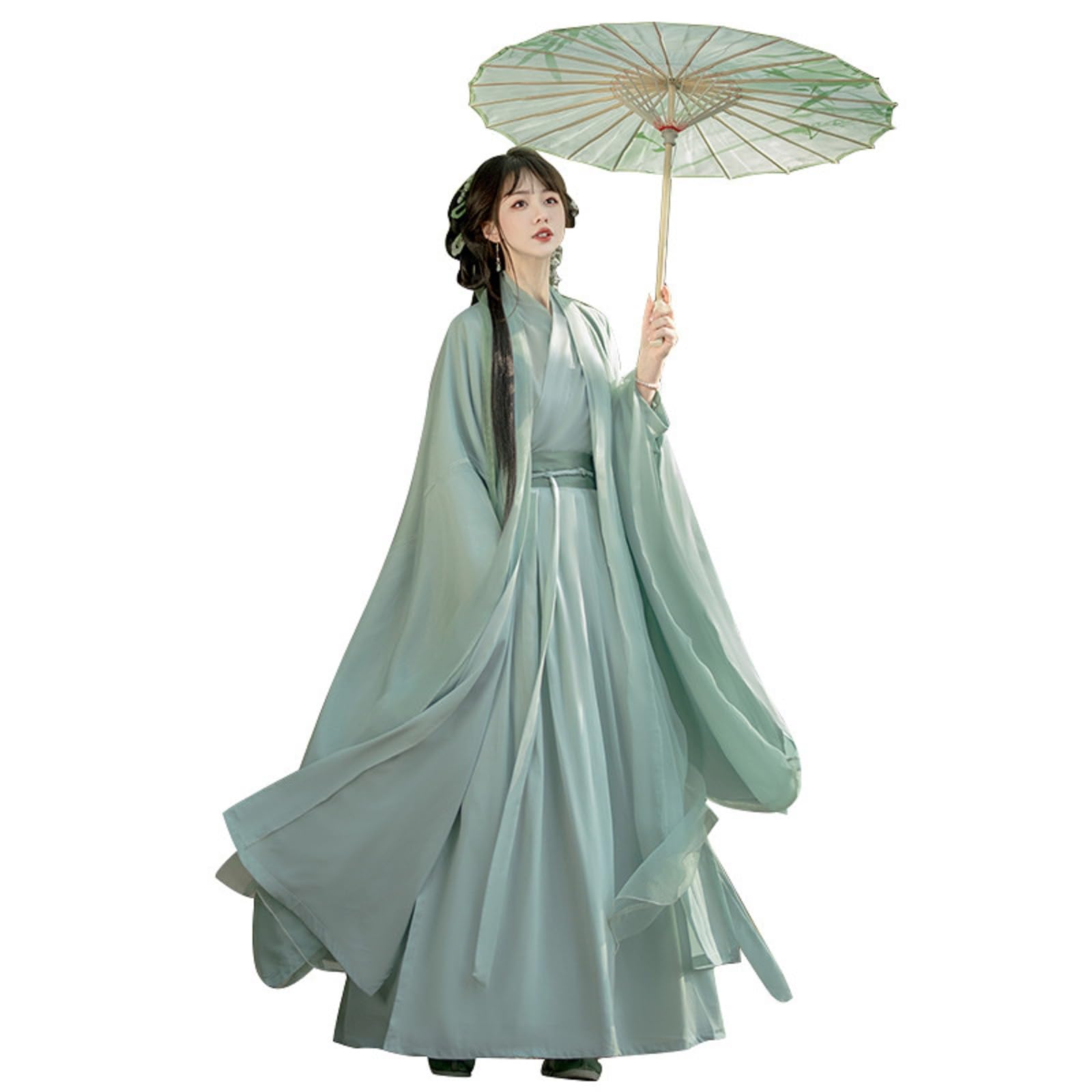 Chinese Hanfu Women Tulle Chiffon Loose fitting Dress Ancient Traditional Clothing New Year's clothing