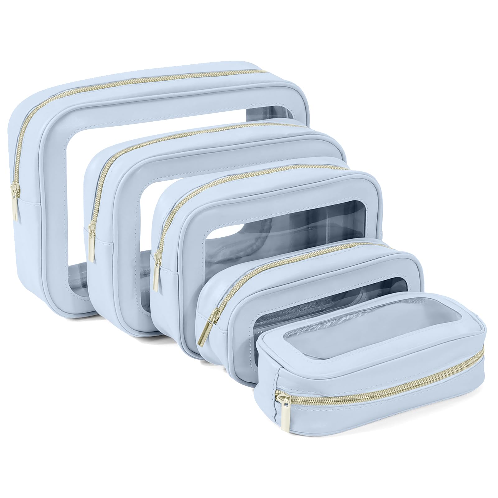 3PCS Clear Toiletry Bag,TSA Approved Travel Makeup Pouch with Zipper for Cosmetics and Toiletries，Diaper Bag Organizer Pouch Set,Women's Purse Organizer and Clear Car Bag