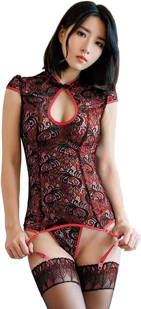 Cheongsam Lingerie Sexy Lingerie Peacock Embroidery lace Maid Cosplay Lingerie Chinese Style