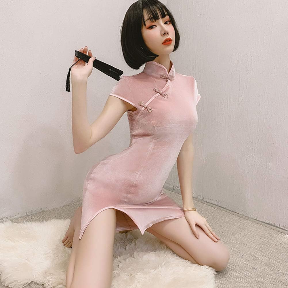 Sexy Chinese Cheongsam Mini Dress Cheongsam Lingerie for Women Cosplay Qipao Dress