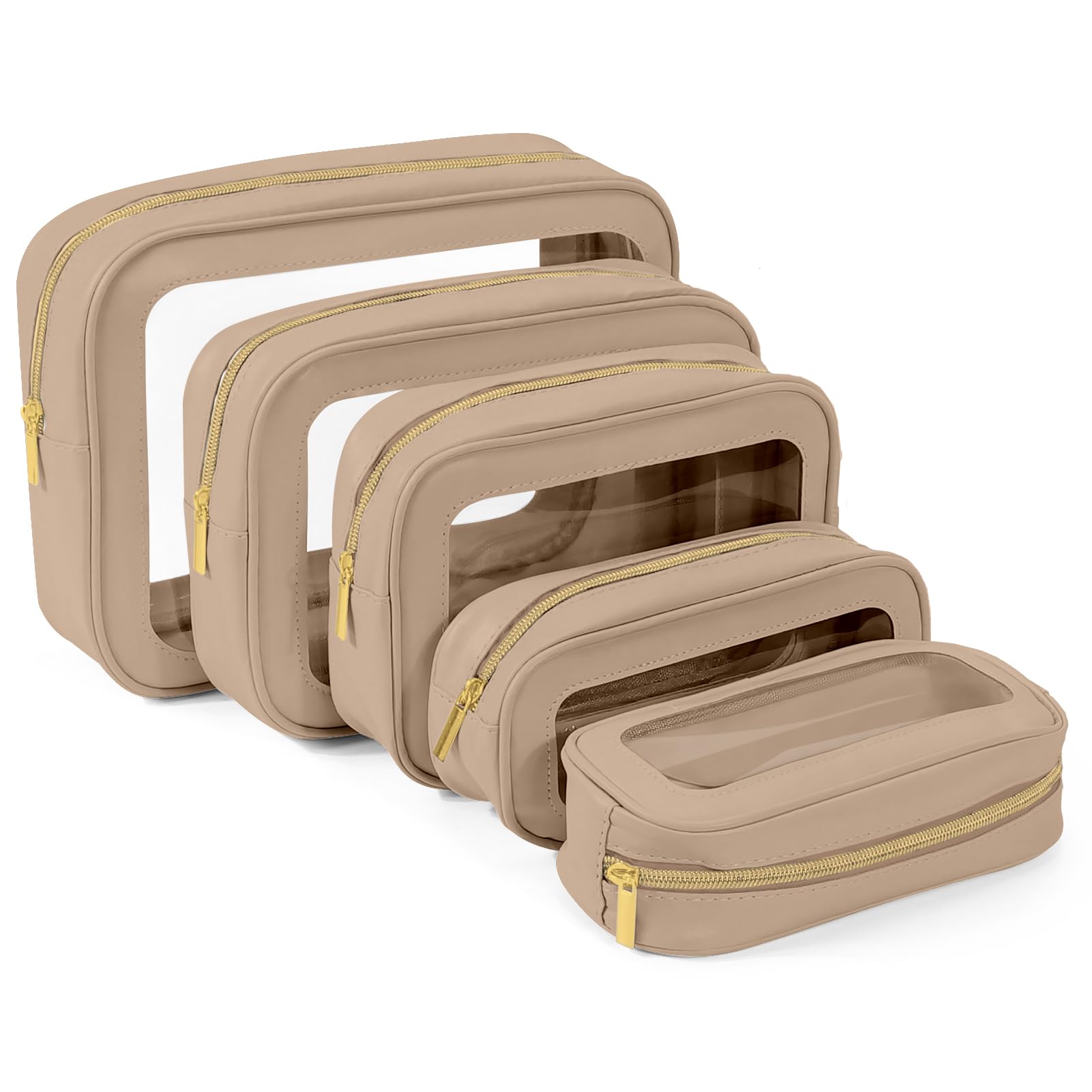 3PCS Clear Toiletry Bag,TSA Approved Travel Makeup Pouch with Zipper for Cosmetics and Toiletries，Diaper Bag Organizer Pouch Set,Women's Purse Organizer and Clear Car Bag