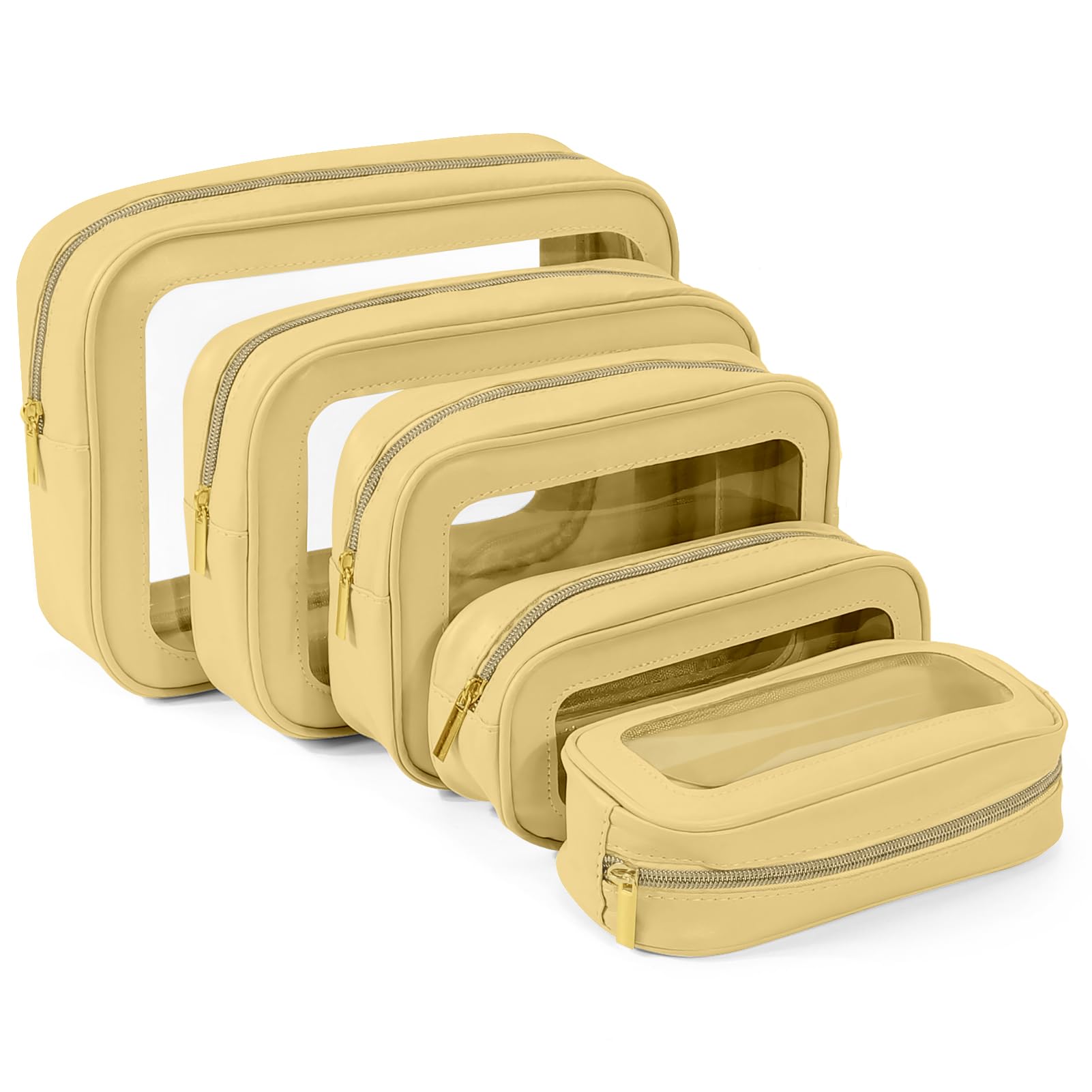 3PCS Clear Toiletry Bag,TSA Approved Travel Makeup Pouch with Zipper for Cosmetics and Toiletries，Diaper Bag Organizer Pouch Set,Women's Purse Organizer and Clear Car Bag