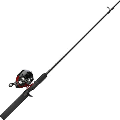 Zebco 404 Spincast Reel and Fishing Rod Combo, 6-Foot 2-Piece Fishing Pole, Size 40 Reel, Right-Hand Retrieve, Pre-Spooled with 15-Pound Zebco Line, Black/Red