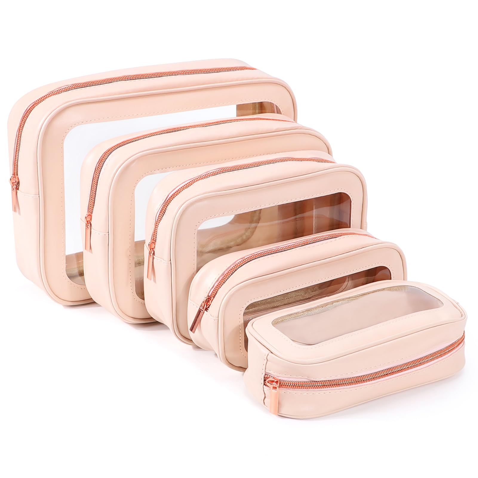 3PCS Clear Toiletry Bag,TSA Approved Travel Makeup Pouch with Zipper for Cosmetics and Toiletries，Diaper Bag Organizer Pouch Set,Women's Purse Organizer and Clear Car Bag