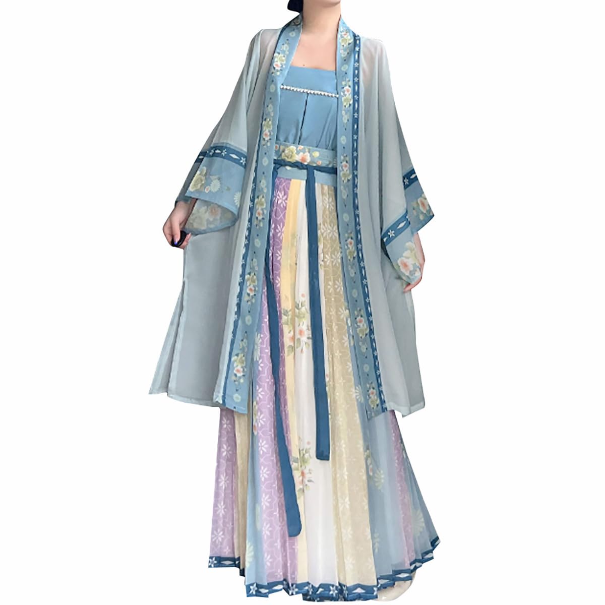 Women's Chinese Ancient Costume Song Dynasty Beizi Cami Top Skirt Summer Hanfu