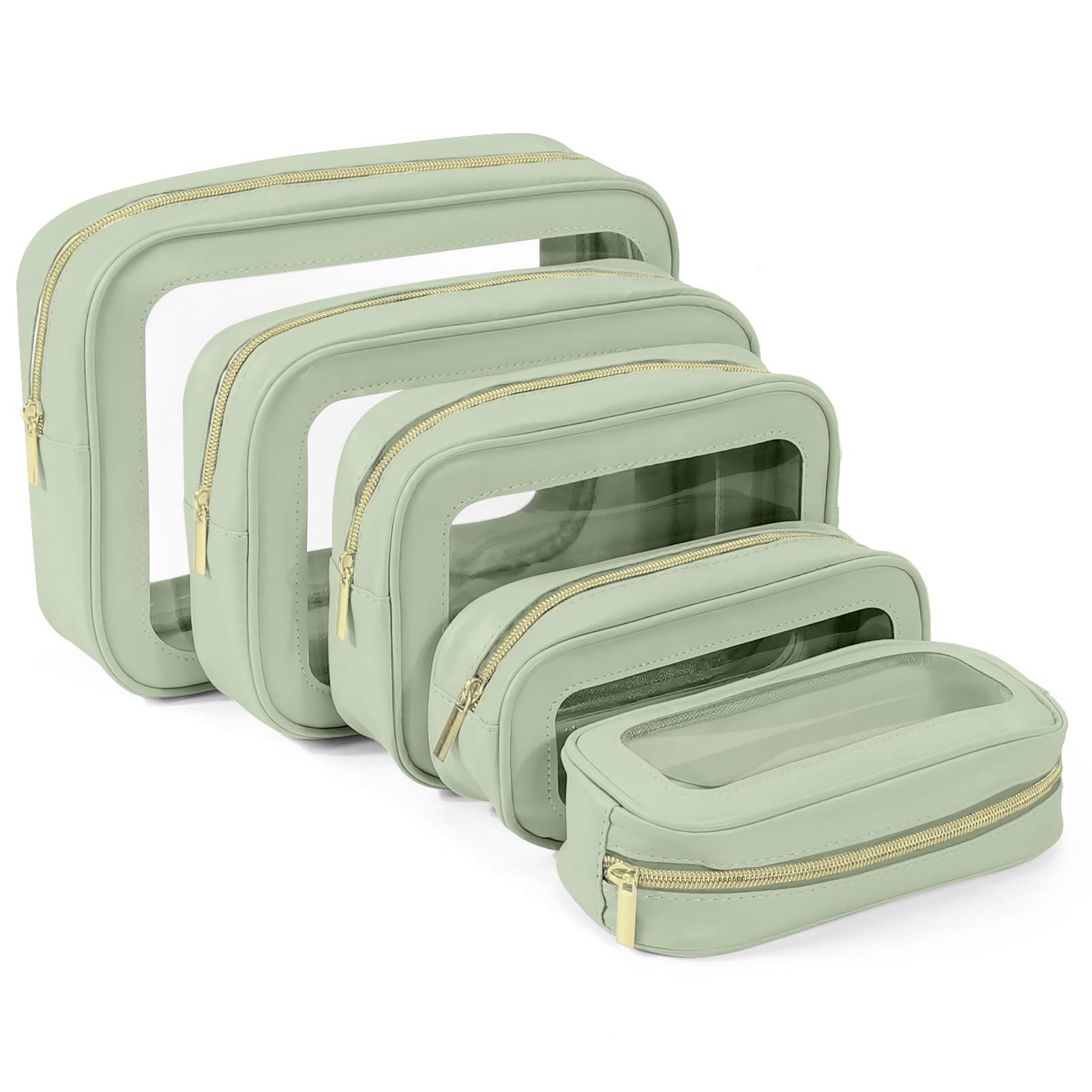 3PCS Clear Toiletry Bag,TSA Approved Travel Makeup Pouch with Zipper for Cosmetics and Toiletries，Diaper Bag Organizer Pouch Set,Women's Purse Organizer and Clear Car Bag