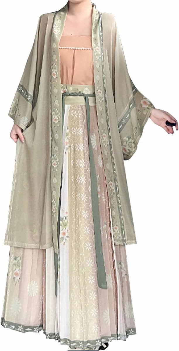 Women's Chinese Ancient Costume Song Dynasty Beizi Cami Top Skirt Summer Hanfu
