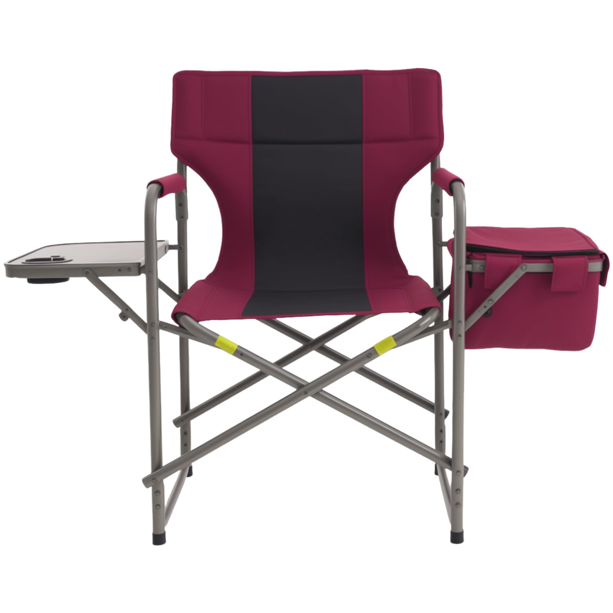 30" Bar Height Director Chair - 400lbs Heavy Duty with Detachable Footrest & Side Table, Portable Foldable Chair for Makeup Artists/Outdoor Events (Wine Red)