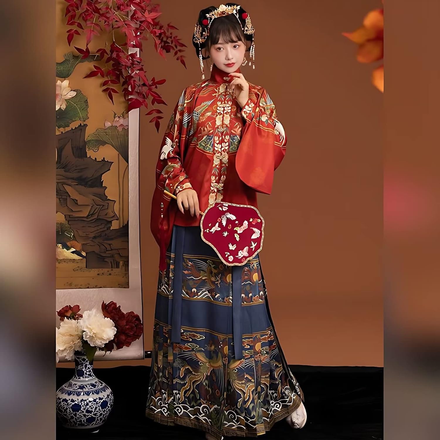 Chinese Hanfu Dress for Women, Traditional and Elegant Ancient Dynasty Cosplay Costume with Embroidered Skirt