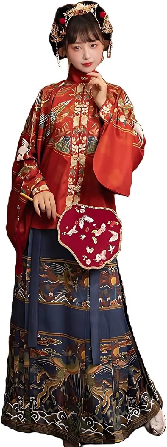 Chinese Hanfu Dress for Women, Traditional and Elegant Ancient Dynasty Cosplay Costume with Embroidered Skirt