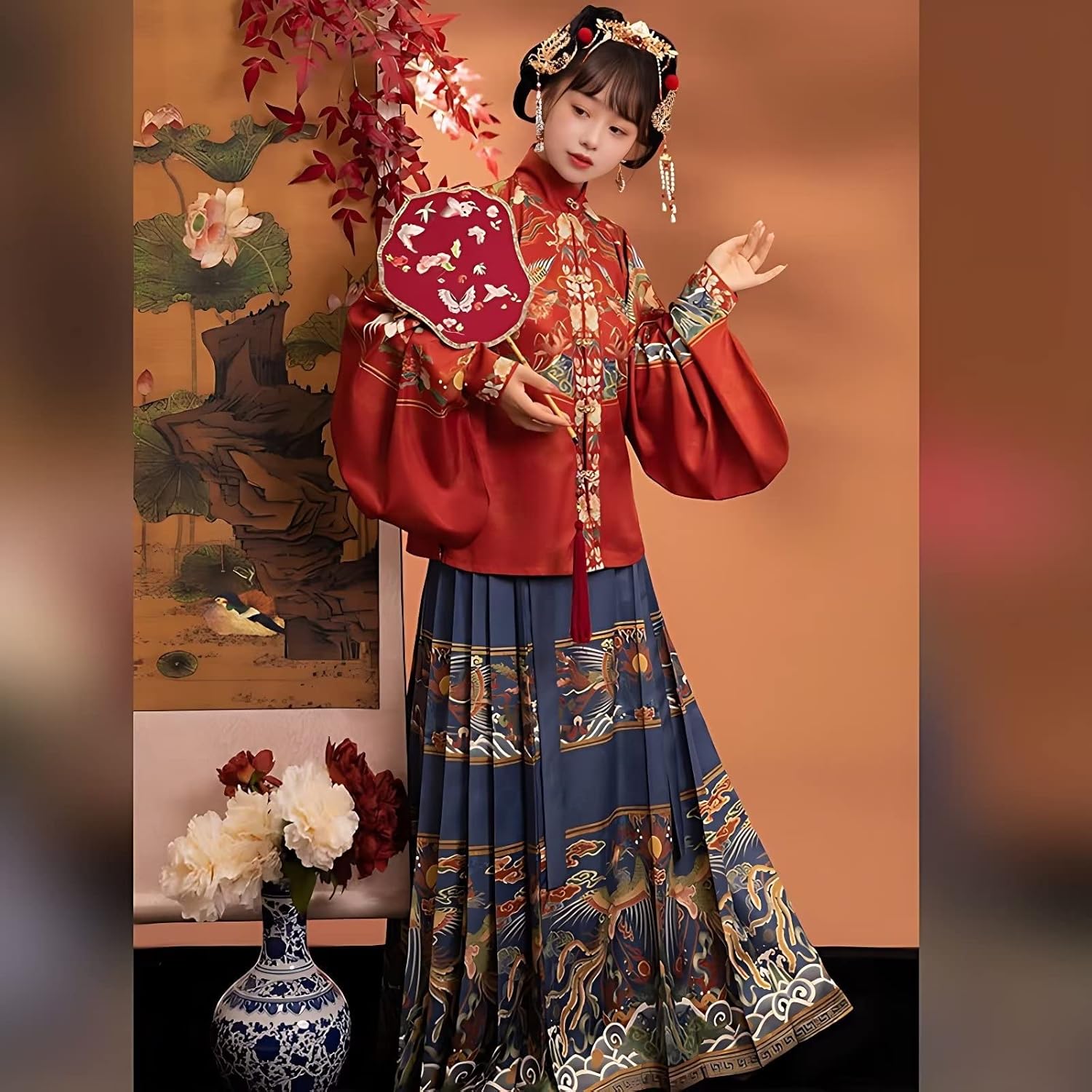 Chinese Hanfu Dress for Women, Traditional and Elegant Ancient Dynasty Cosplay Costume with Embroidered Skirt
