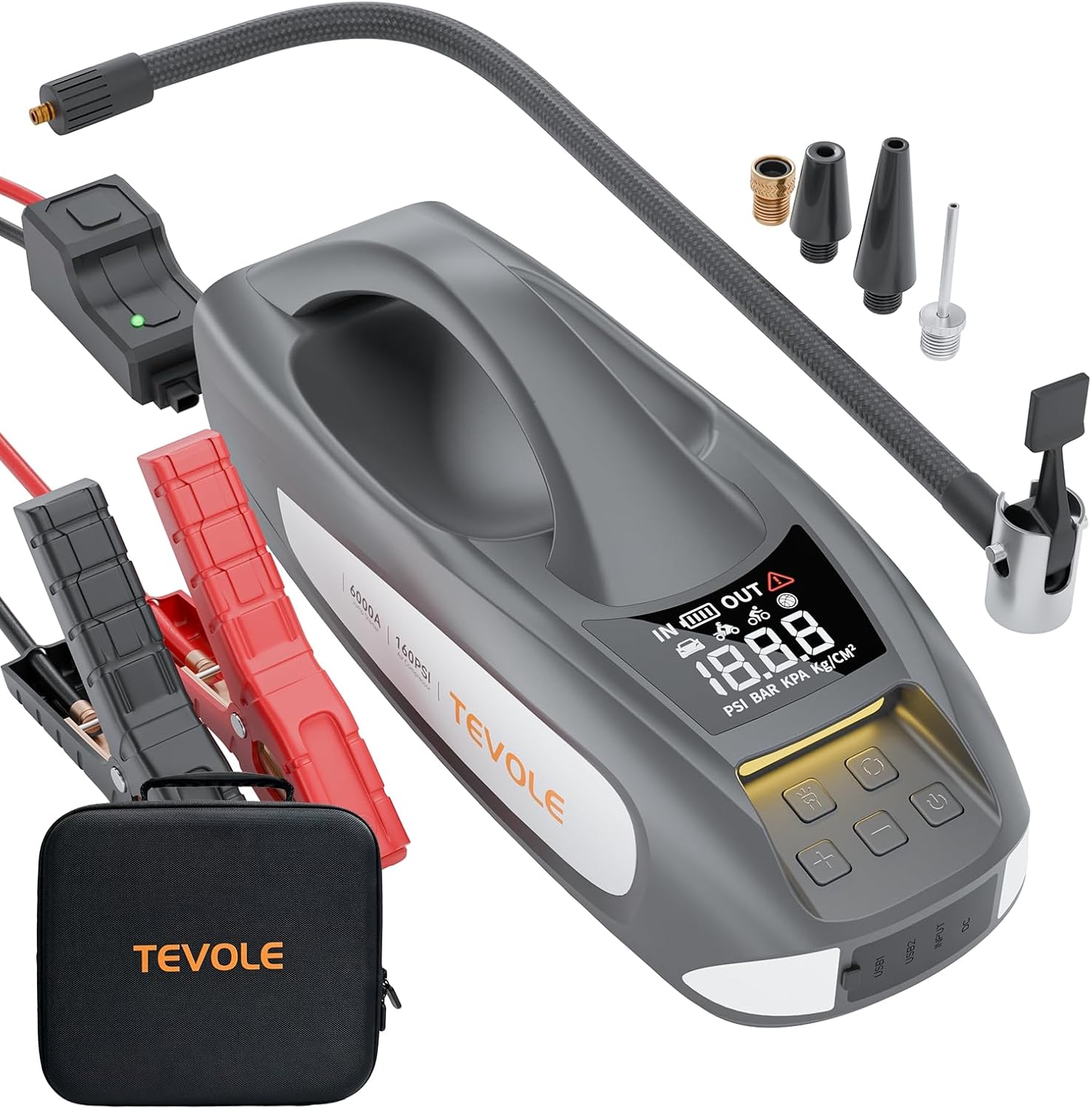 6000A Heavy Duty Jumper Starter with Sturdy Case