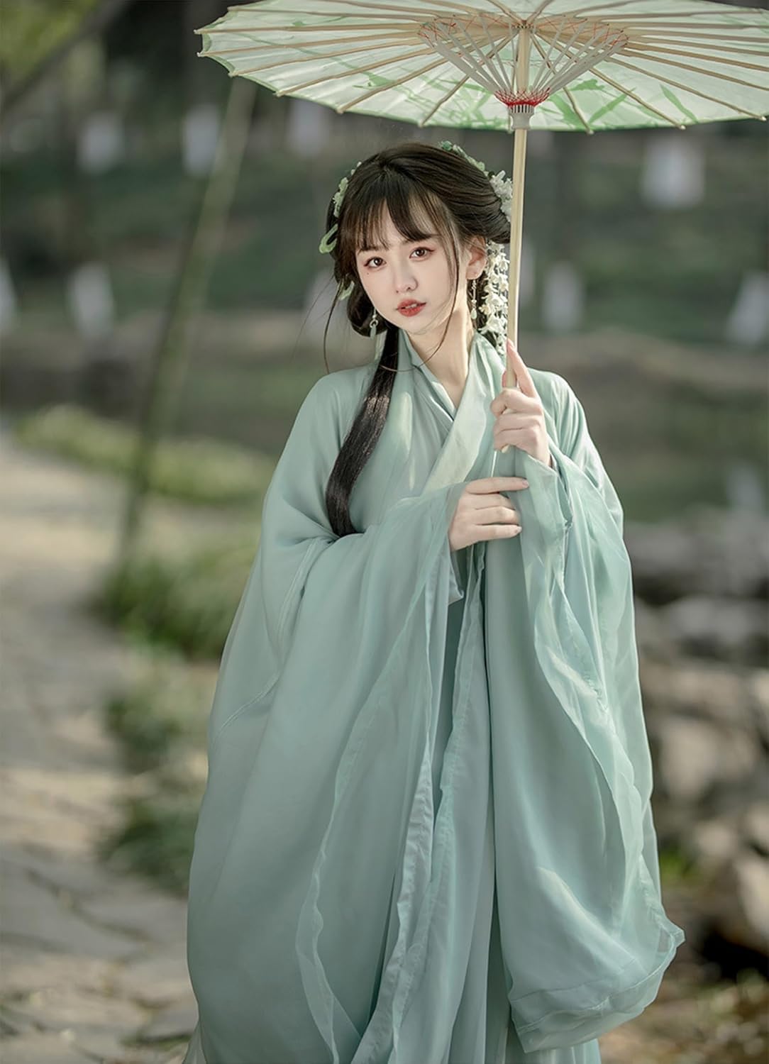 Chinese Hanfu Women Tulle Chiffon Loose fitting Dress Ancient Traditional Clothing New Year's clothing