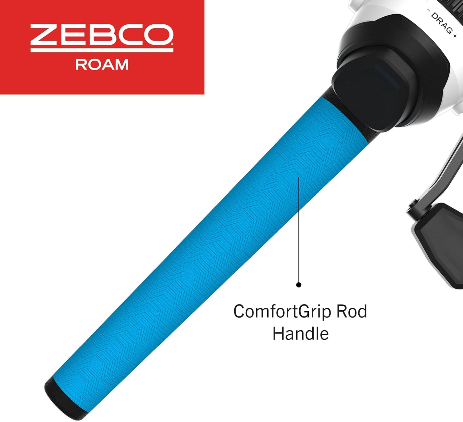 Zebco Roam Spincast Reel and Fishing Rod Combo, 6-Foot 2-Piece Fiberglass Fishing Pole with ComfortGrip Handle, Quickset Anti-Reverse Fishing Reel, Pre-Spooled with 10-Pound Zebco Line