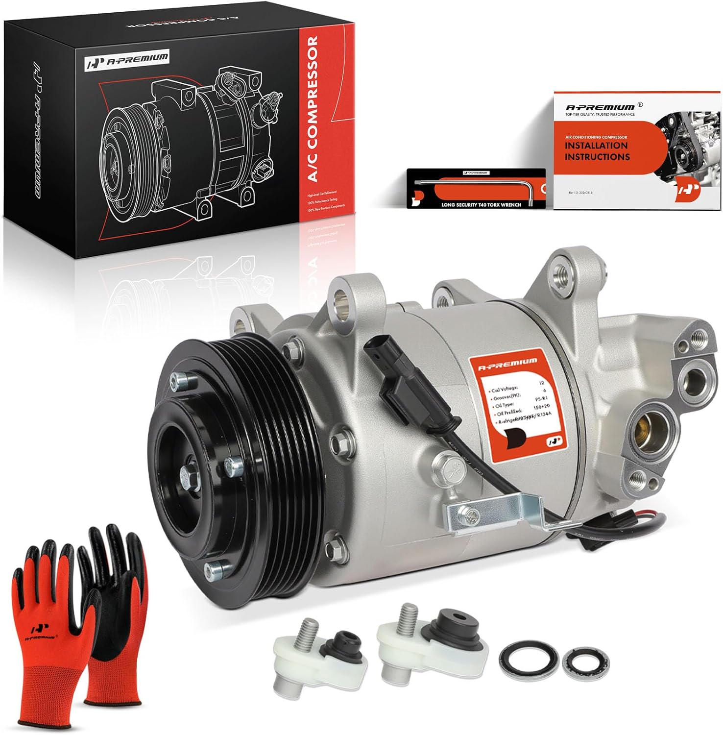 A-Premium A/C Compressor with Clutch Compatible with BMW X1, X2, X3, X4, 340i, 430i, 440i & Mini Cooper Clubman, Countryman & More