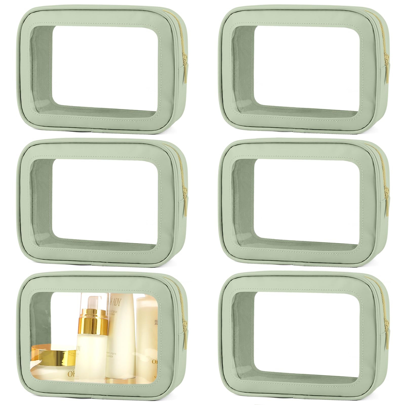 3PCS Clear Toiletry Bag,TSA Approved Travel Makeup Pouch with Zipper for Cosmetics and Toiletries，Diaper Bag Organizer Pouch Set，Women's Purse Organizer and Clear Car Bag