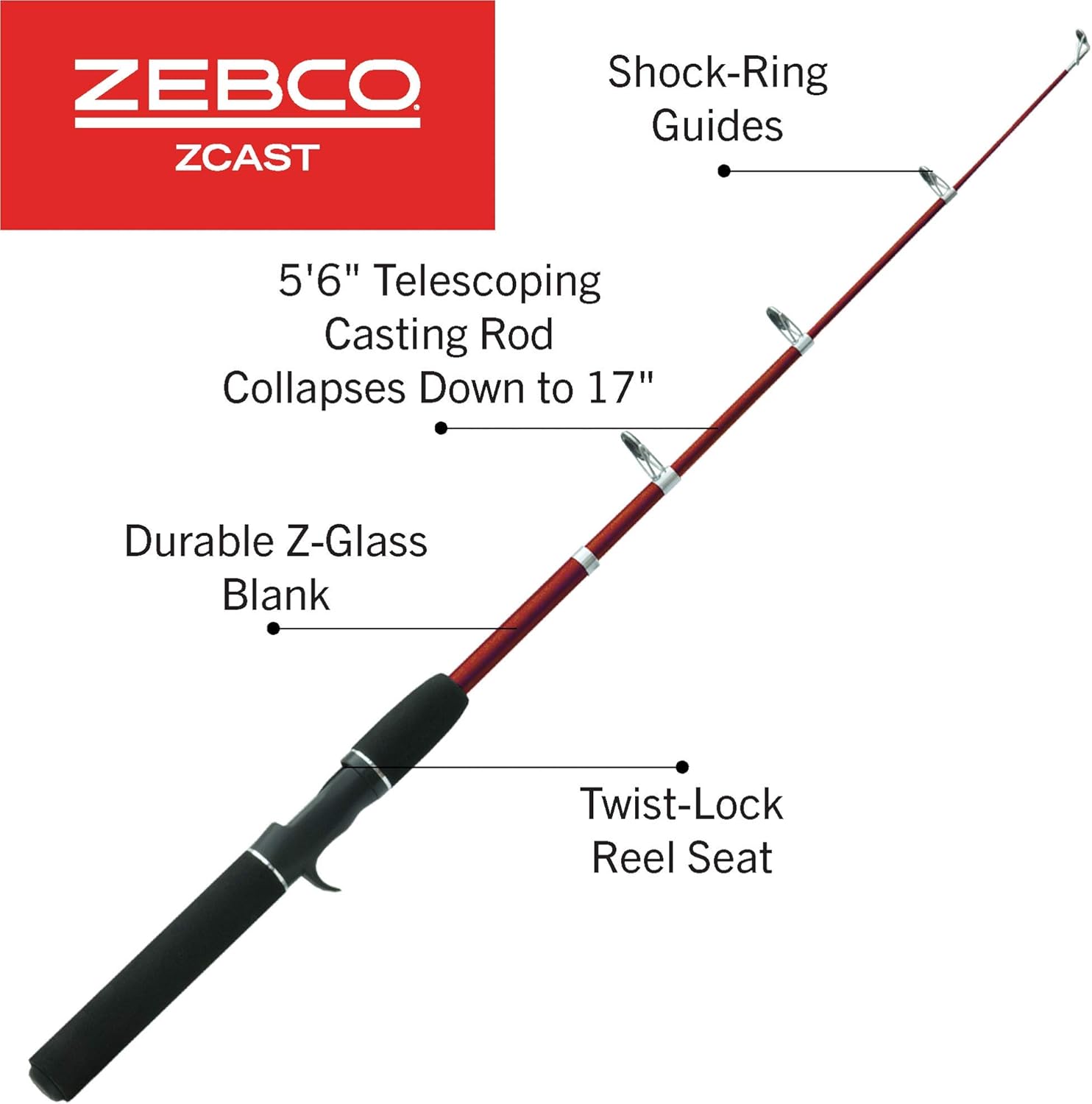 Zebco Z-Cast Casting Fishing Rod,