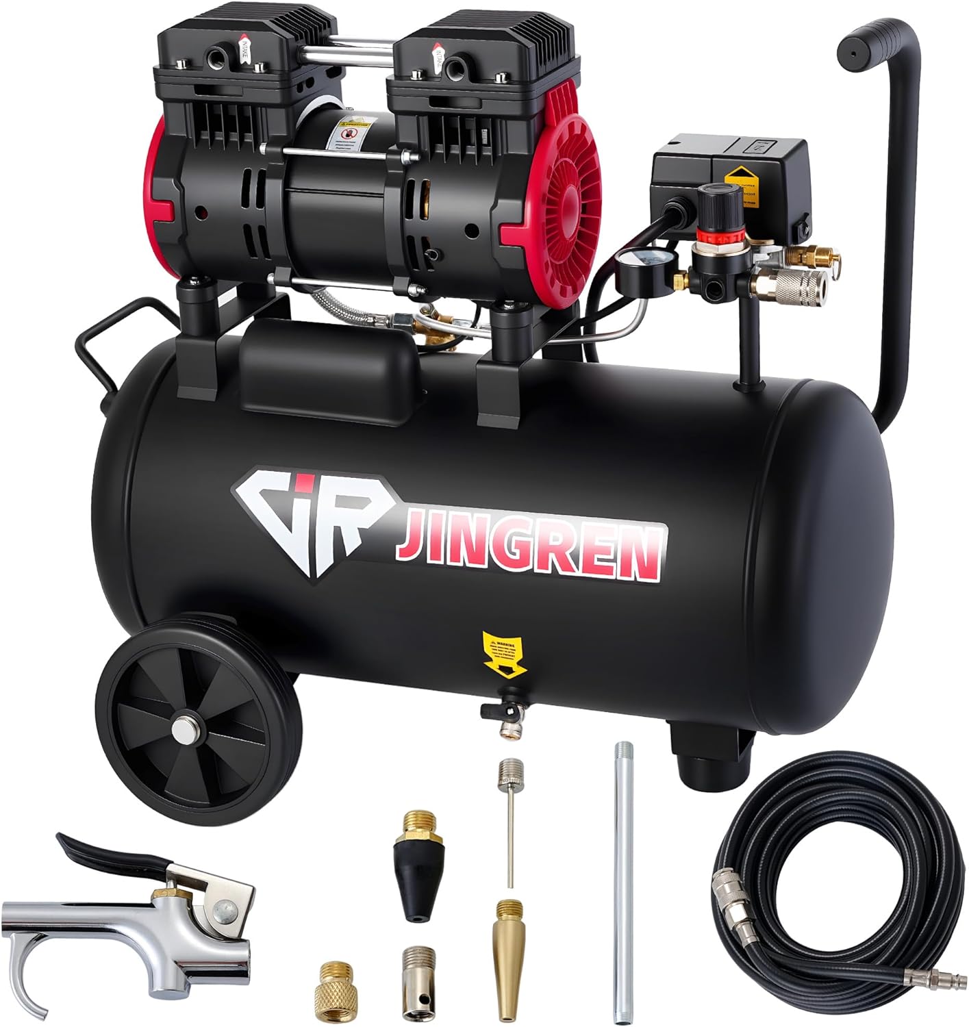 8 Gallon Ultra Quiet Air Compressor, 2HP 4.2CFM, Max 120 PSI Oil-Free Air Compressor Tank, 120V/11A, 68dB for Car Repair, Spray Painting, Woodwork Nailing（With Accessories Kit）