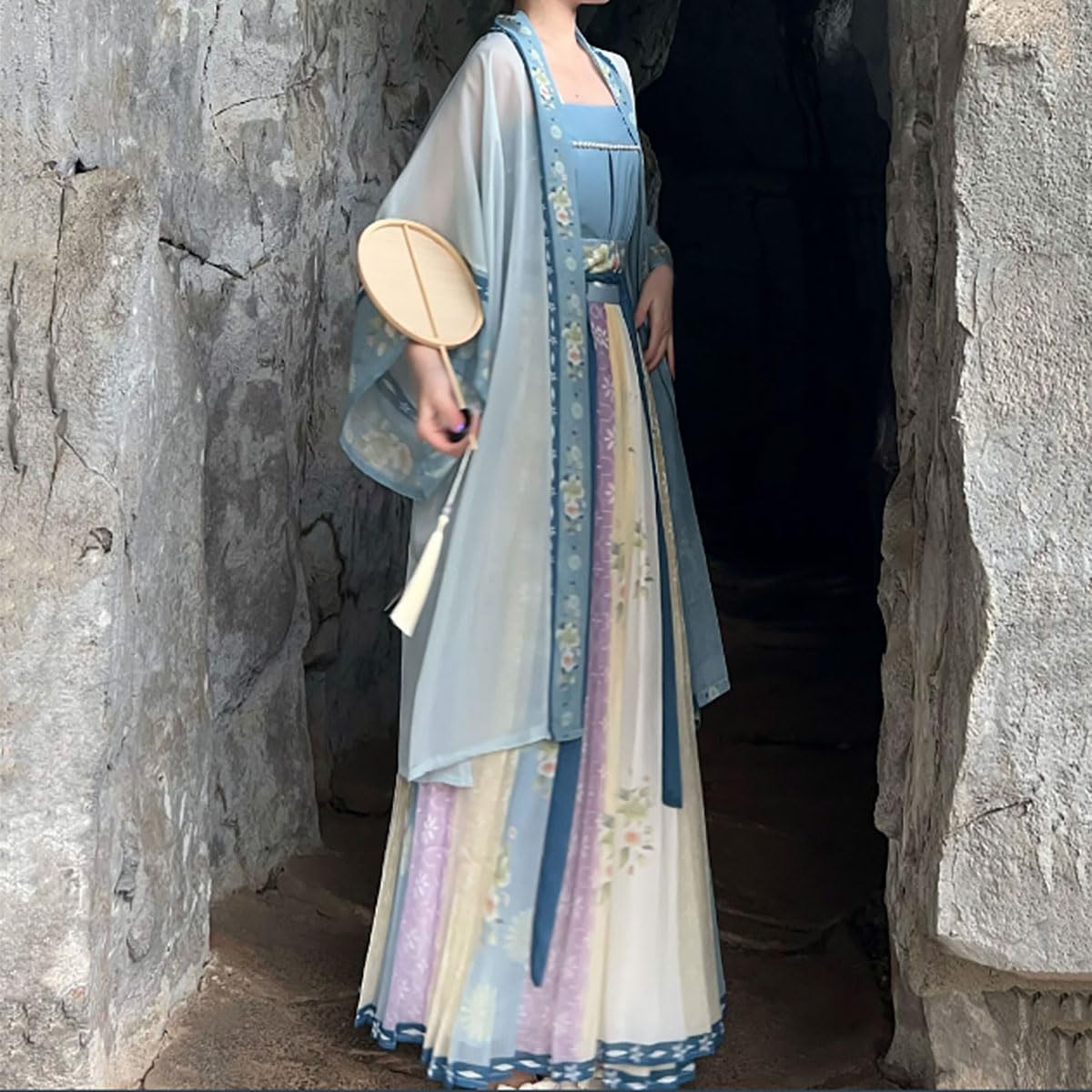 Women's Chinese Ancient Costume Song Dynasty Beizi Cami Top Skirt Summer Hanfu