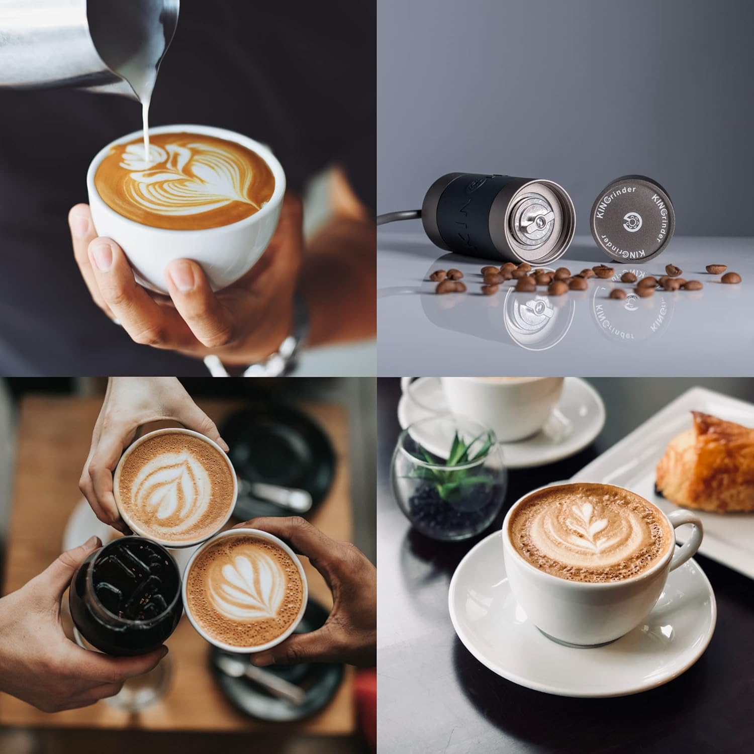 【Iron Gray】KINGrinder K1 Manual Hand Coffee Grinder with Straight Handle for French Press, Drip, Espresso with Assembly Consistency Stainless Steel Conical Burr Mill, 20-25g Capacity