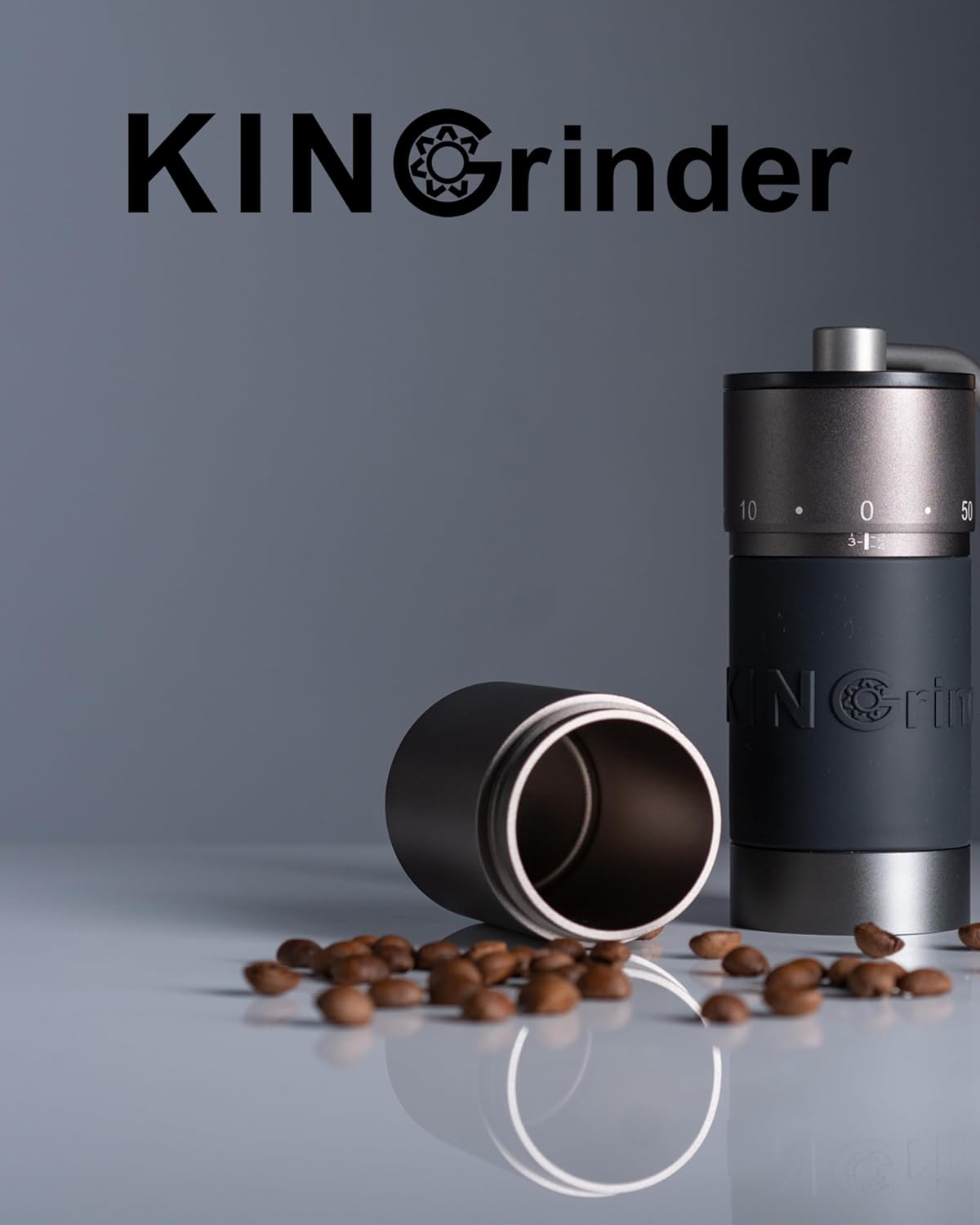 【Iron Gray】KINGrinder K6 Manual Hand Coffee Grinder with Straight Handle for French Press, Drip, Espresso with Assembly Consistency Stainless Steel Conical Burr Mill, 25-35g Capacity