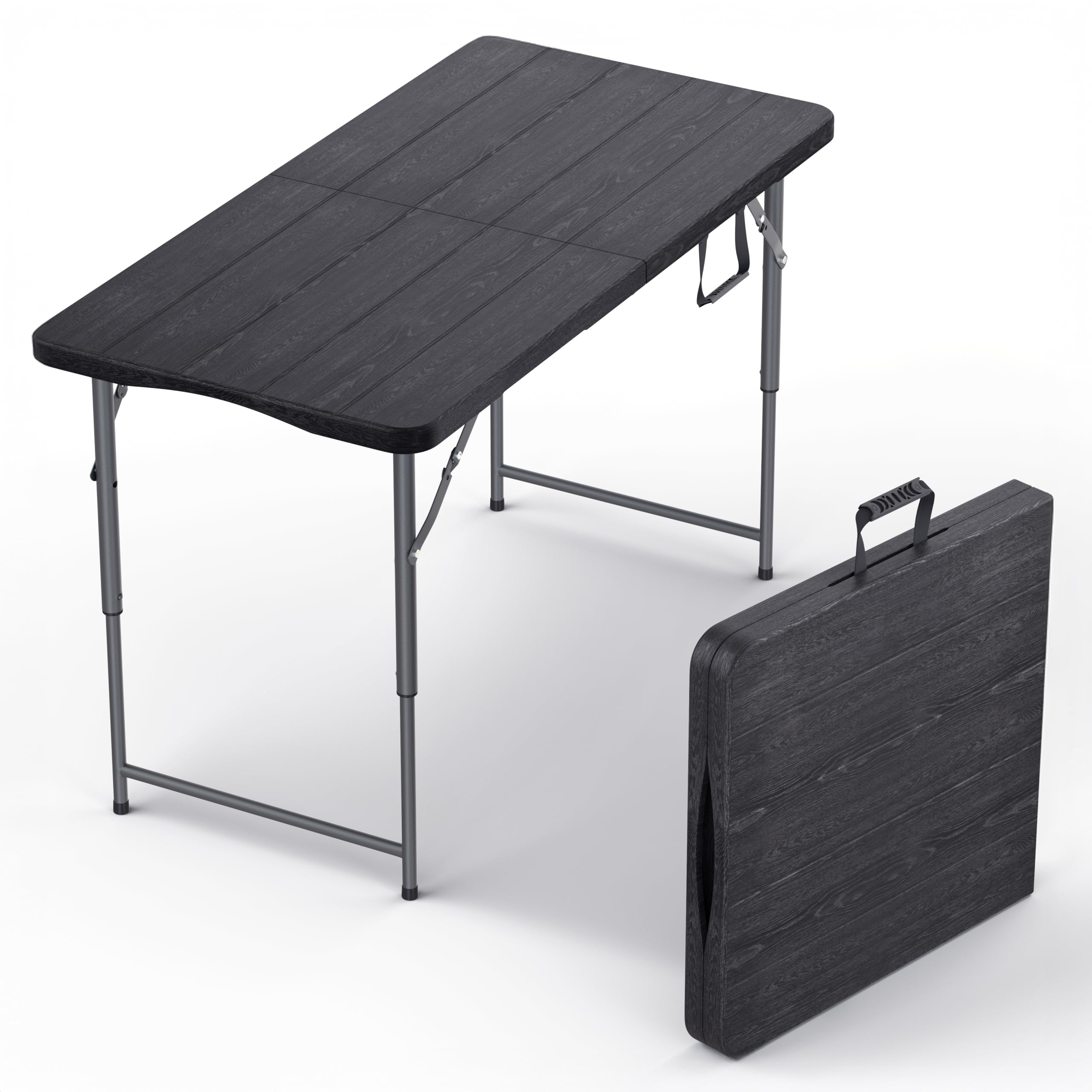 6 Feet Foldable Table with Built in Handle & Steel Legs | 6FT Heavy Duty Folding Portable | Perfect for Party, Dining, Wedding, Events, Picnic Indoor, Outdoor, Camping, Utility, Folding - 6 Foot