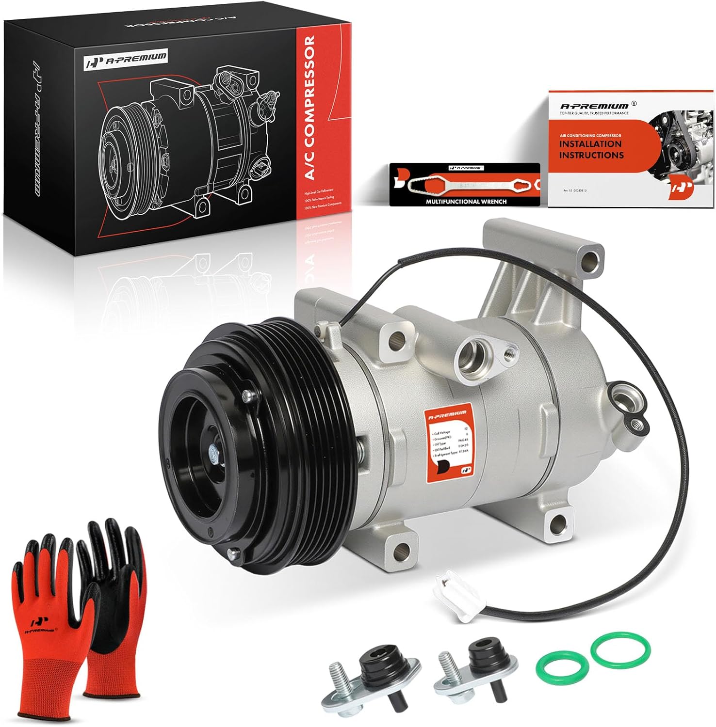 A-Premium Air Conditioner AC Compressor with Clutch Compatible with Mazda 2 1.5L 2011-2013